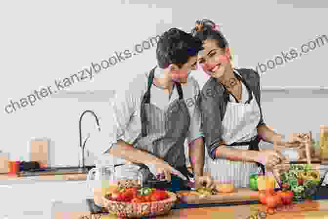 A Happy Couple Cooking Together In A Well Equipped Kitchen, Surrounded By Fresh Produce And Heart Healthy Ingredients. Dash Diet Cookbook: 365 Days Of Quick And Easy Heart Healthy Recipes To Lower Your Blood Pressure Lose Weight Beginners Edition With 27 Day Meal Plan