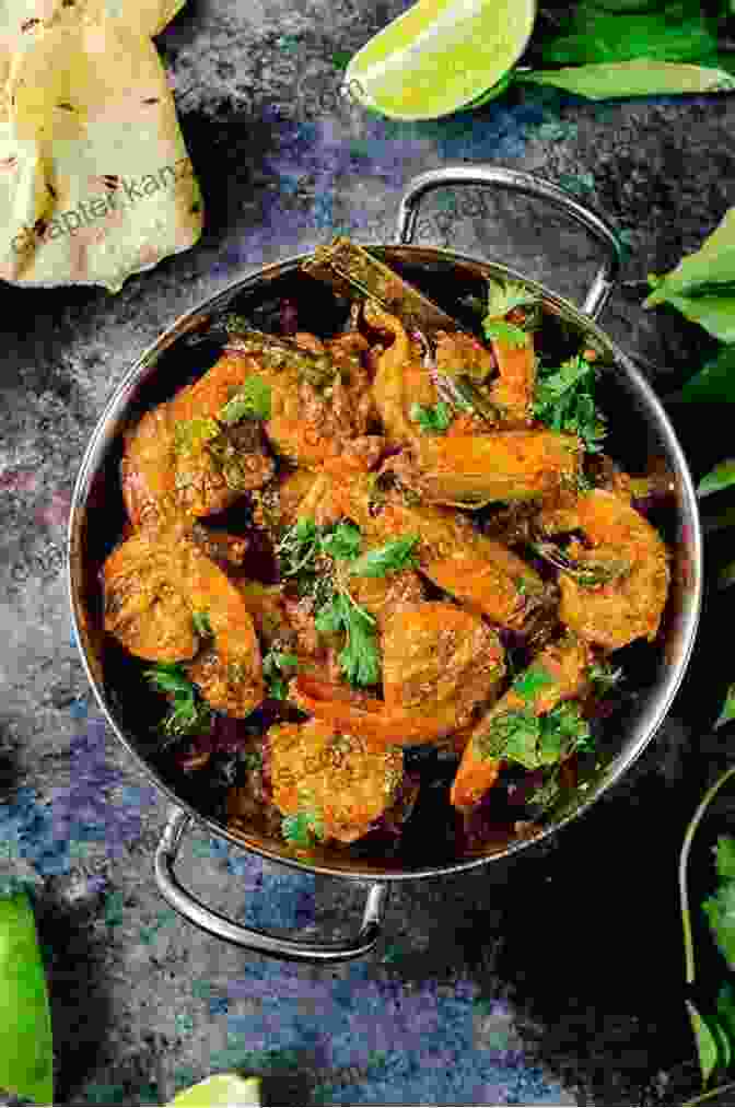 A Steaming Bowl Of Sri Lankan Prawn Curry, Garnished With Fresh Coriander And Chili Peppers Cooking Seafood: Sri Lankan Style