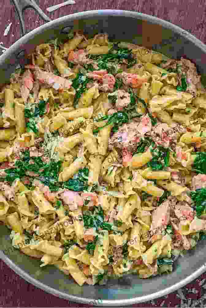 A Tantalizing Image Of A Creamy Salmon And Spinach Pasta Dish, Featuring Tender Salmon Fillets And Vibrant Spinach Leaves, Cooked To Perfection. Hello 222 Seafood Pasta Recipes: Best Seafood Pasta Cookbook Ever For Beginners Gluten Free Pasta Cookbook Grilling Seafood Cookbook Tuna Casserole Recipes Shrimp Creole Recipe 1